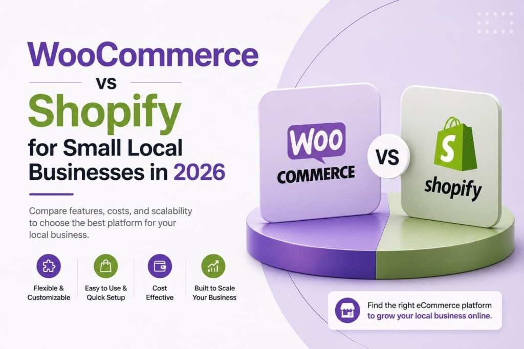 WooCommerce vs Shopify for small local businesses comparison 2026
