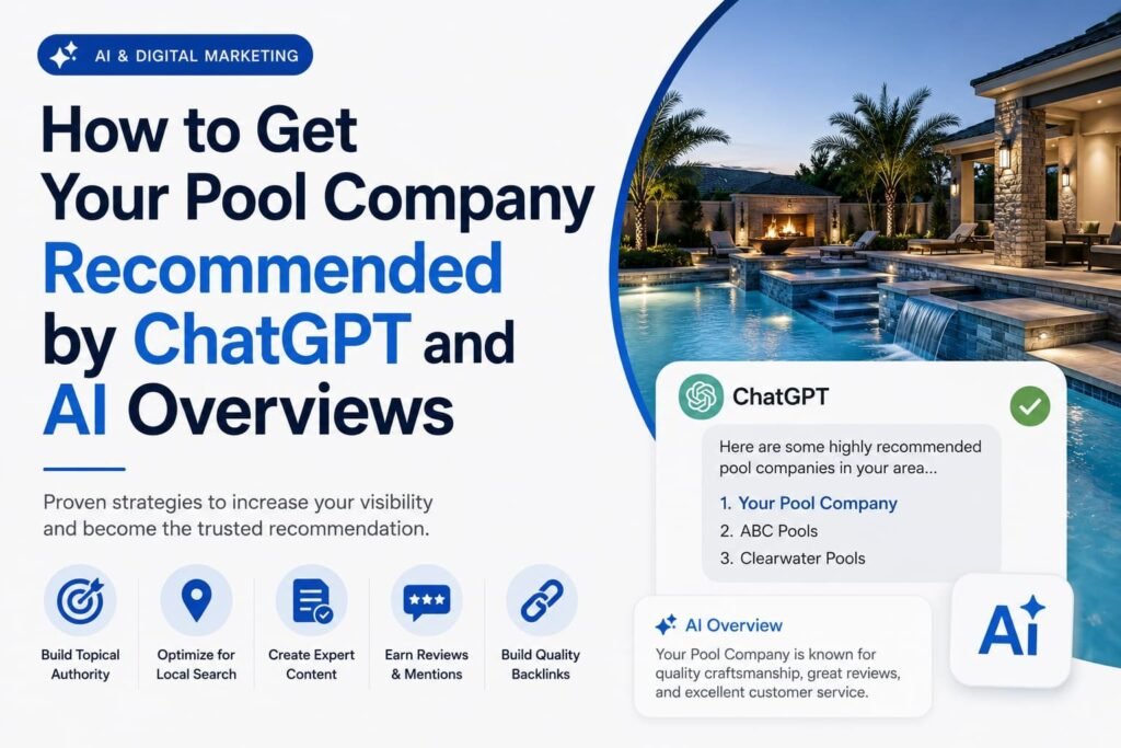 How to get your pool company recommended by ChatGPT and AI Overviews — complete guide