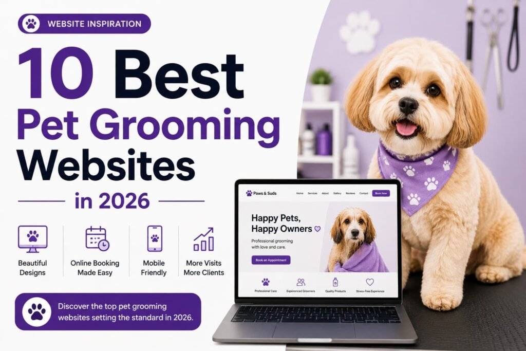 10 best pet grooming websites in 2026 — design patterns that convert nervous scrollers into booked appointments