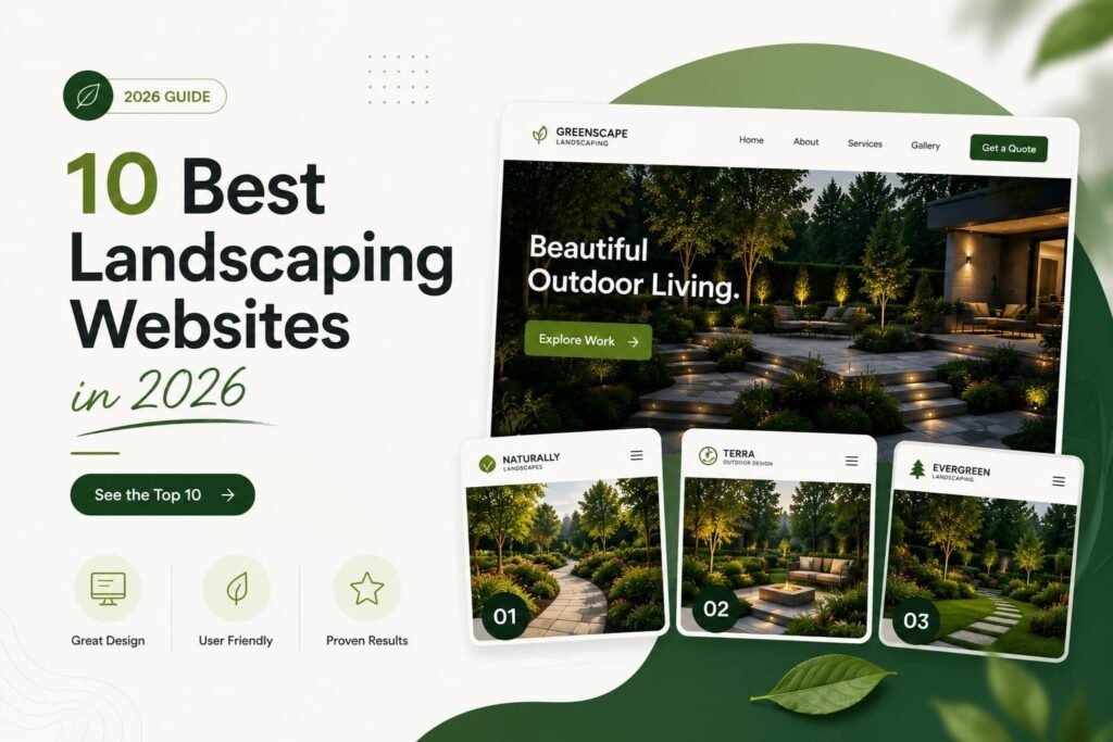 Guide to the 10 best landscaping websites in 2026 showcasing great design user-friendly layouts and proven results for landscaping businesses - Naxified